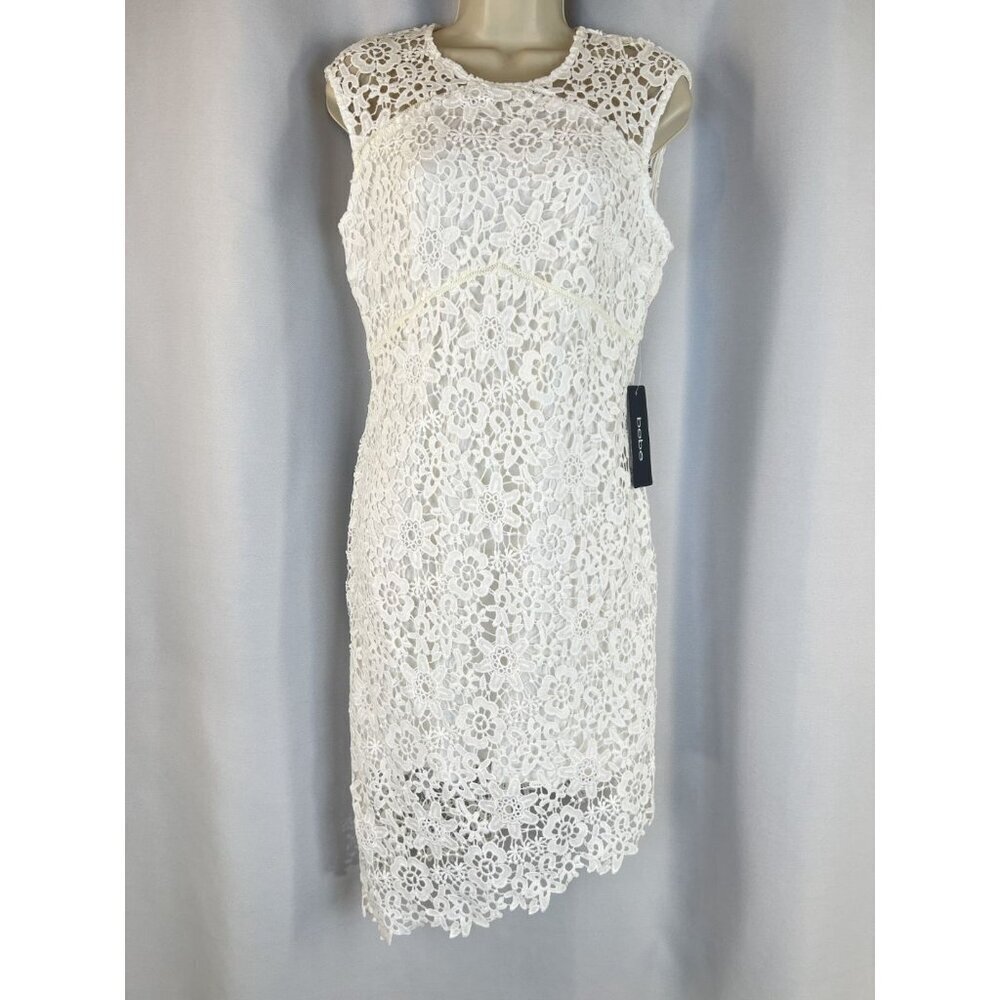 NWT Bebe White Lace Crochet Midi Dress $129 - Picture 4 of 14
